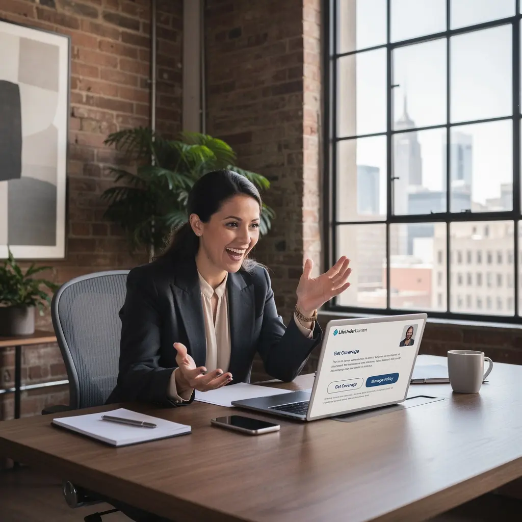 Grafika ilustrująca szybki proces zakupu ubezpieczenia samochodowego bez konieczności wizyty w biurze.