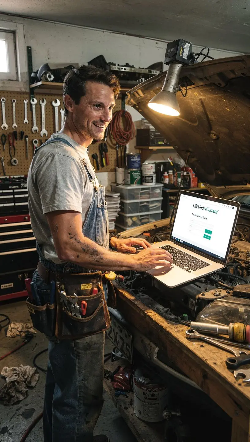 Obraz przedstawiający osobę korzystającą z komputera w celu zakupu polisy ubezpieczeniowej online.