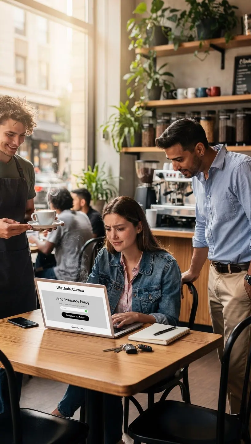 Zadowolony klient korzystający z usługi zakupu ubezpieczenia online.